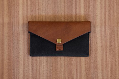 DODOcase Leather & Canvas Phone Clutch for iPhone, Nexus, and Samsung Phones (Black Canvas - LE021100)