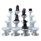 XJPONGC 16PCS Combat Risers for Flying Miniatures, DND Tabletop TRPG Terrain Flight Stands, Raised Platforms,1inch and 1.5inch incoulded 4 Different Heights with Stands and Bases,Crystal White