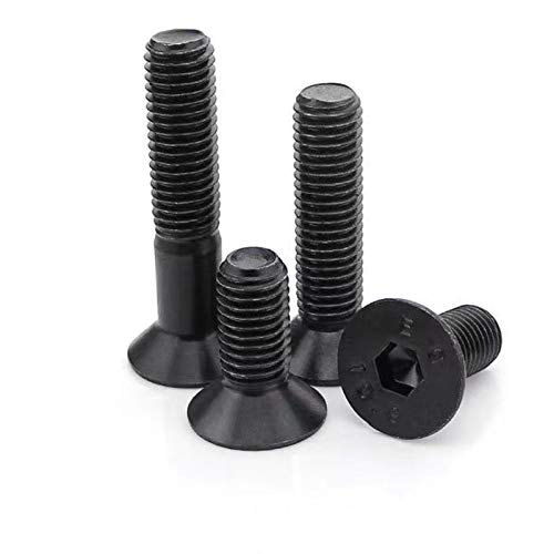 Image of 30 Pcs M6-1.0 x 35mm Flat Head Socket Cap Screws, Alloy Steel Grade 10.9, DIN 7991, Allen Socket Drive,Hex Drive,Black Oxide Finish (M6-1.0 x 35mm)