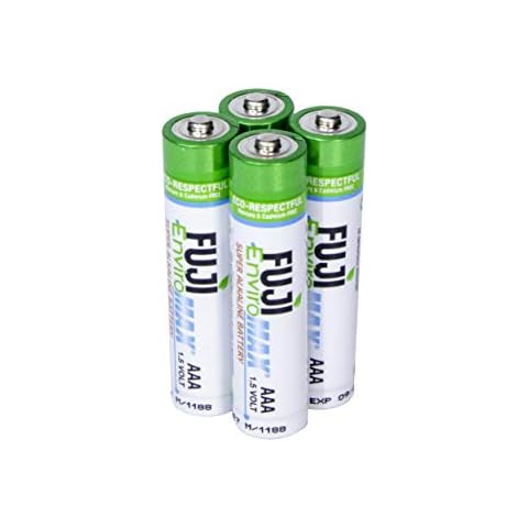Fuji Enviromax AAA Super Alkaline Batteries - Eco-Friendly, Long Lasting, Powerful, No Harmful PVC & Heavy Metals Used - (4 Pack) Cover