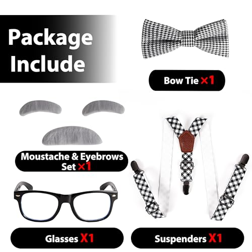 Image of Kids Old Man Costume 100 Days of School Grandpa Costume for Boy 1920s Old Man Cos