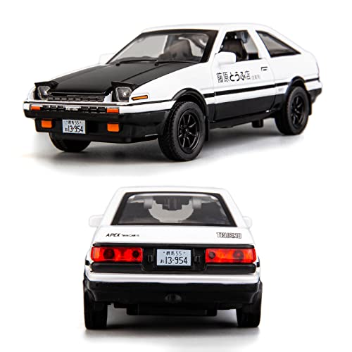 TGRCM-CZ 1/32 Toyota AE86 Initial D Model Car, Zinc Alloy Pull Back Toy car with Sound and Light for Kids Boy Girl Gift(Black) - Image 2