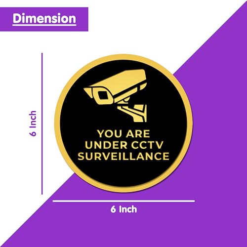 Image of Rousrie CCTV Stickers For Glass Doors (Size: 6 Inch) For Office, Stores, Cafe, Hotel, Restaurant, Business & Shop, Self-Adhesive, Acrylic Signage (CCTV)