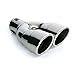 Produktbild CARTUNER® Auspuff Blende Endrohr 2 x 90 mm rund Edelstahl in Sportauspuff Optik Absorber Doppelendrohr 36-60mm
