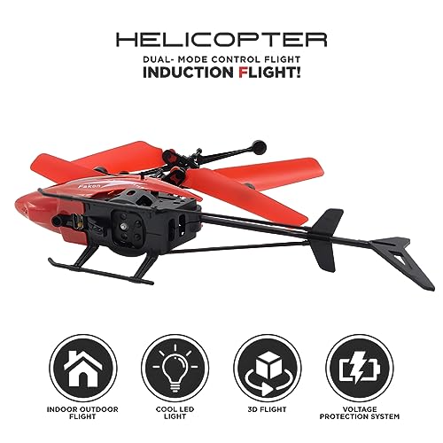 Image of 360 Exceed Helicopter Remote Control and Hand Sensor Charging Helicopter Toys with 3D Light Toys for Boys Kids (Multicolor)