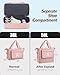 Gifts for Women & Girls-Initial Duffle Bag for Travel, Carry on Bag Duffel Bags, GYM Weekend Overnight Bag with Shoes Compartment,Hospital Bags -Pink A