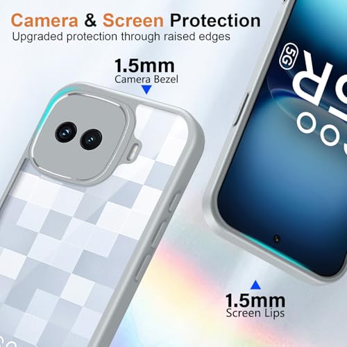 Image of Kapa Hawkeye Clear Slim Tough Back Cover for iQOO 15R 5G | Camera Lens Protector Anti Yellow Shockproof Clear Hybrid Case Cover (Grey Sides)