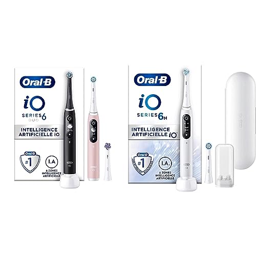 Oral-B iO 6 brosses à dents électriques noires roses blanches connectées 3 manches