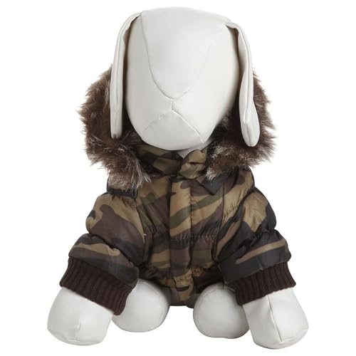 Pet Life Metallic Ski Parka Dog Coat, Camouflage, Large