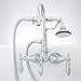 Signature Hardware 329528 Pasaia Wall Mounted Clawfoot Tub Filler Faucet - Includes Telephone Style Hand Shower