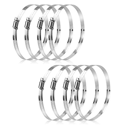 OFNMY 8 Pcs Collier de Serrage à Vis sans Fin Ajustable 9-114mm en Acier Inoxydable Tuyau Clips pour Tuyau d'Eau, Réservoir de Gaz, Voiture Cover