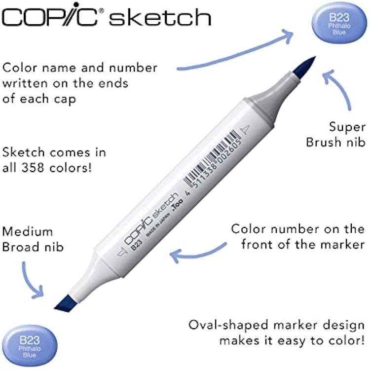 Copic Sketch, Alcohol-Based Markers, 12pc Set, Basic