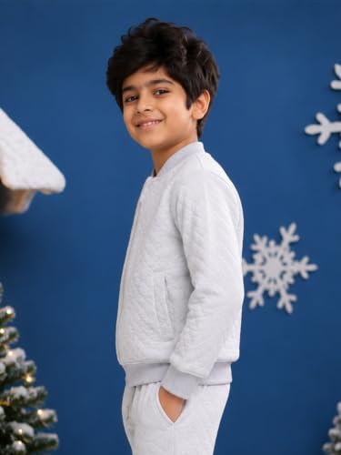 Image of KiddoPanti Boys & Girls Quilted Winter Jacket | 60% Cotton 40% Polyester Quilted Fabric | 2 Insert Pockets | Fron Zip Open | Kids Winterwear