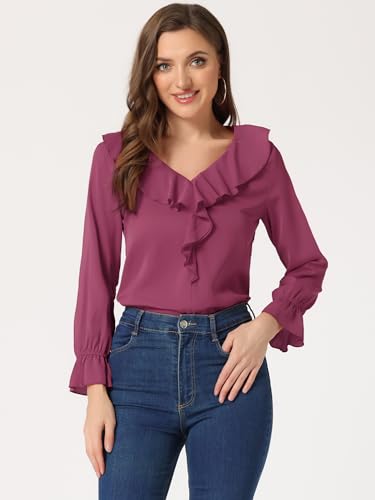 Blouse en mousseline à manches bracelet légères et volants fluides