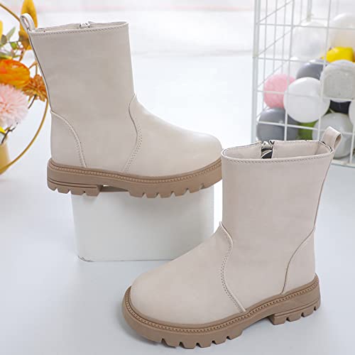 Girls Ankle Boots Low Heel Side Zipper Fall Winter Booties Outdoor Chunky Platform Solid Shoes for Little/Big Kids2