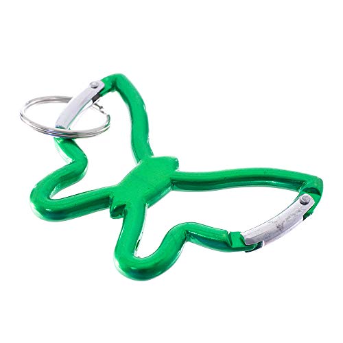 Paracord Planet Butterfly Key Clips – Double Sided Carabiner – For Office, Workplace, Home, Car, and Accessories (1 Pack, Green)