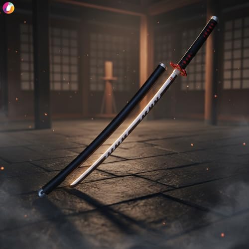 Image of Wooden Katana (104cm) - Original-Size Sword for Cosplay, Display, Martial Arts Training & Gifting | Safe Prop for Kids, Teens & Collectors