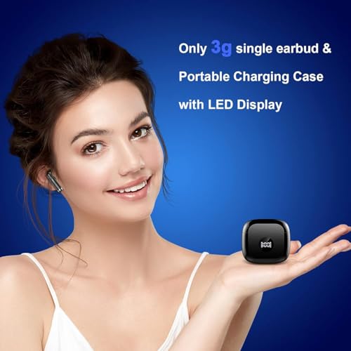 Image of Wireless Bluetooth 5.4 Earbuds, Ear Buds LED Power Display Headphones 6D Stereo, Bluetooth Earbuds in-Ear Noise Cancelling Mic, 40H Playback Mini Case IP7 Waterproof Sports Earphones for Android iOS