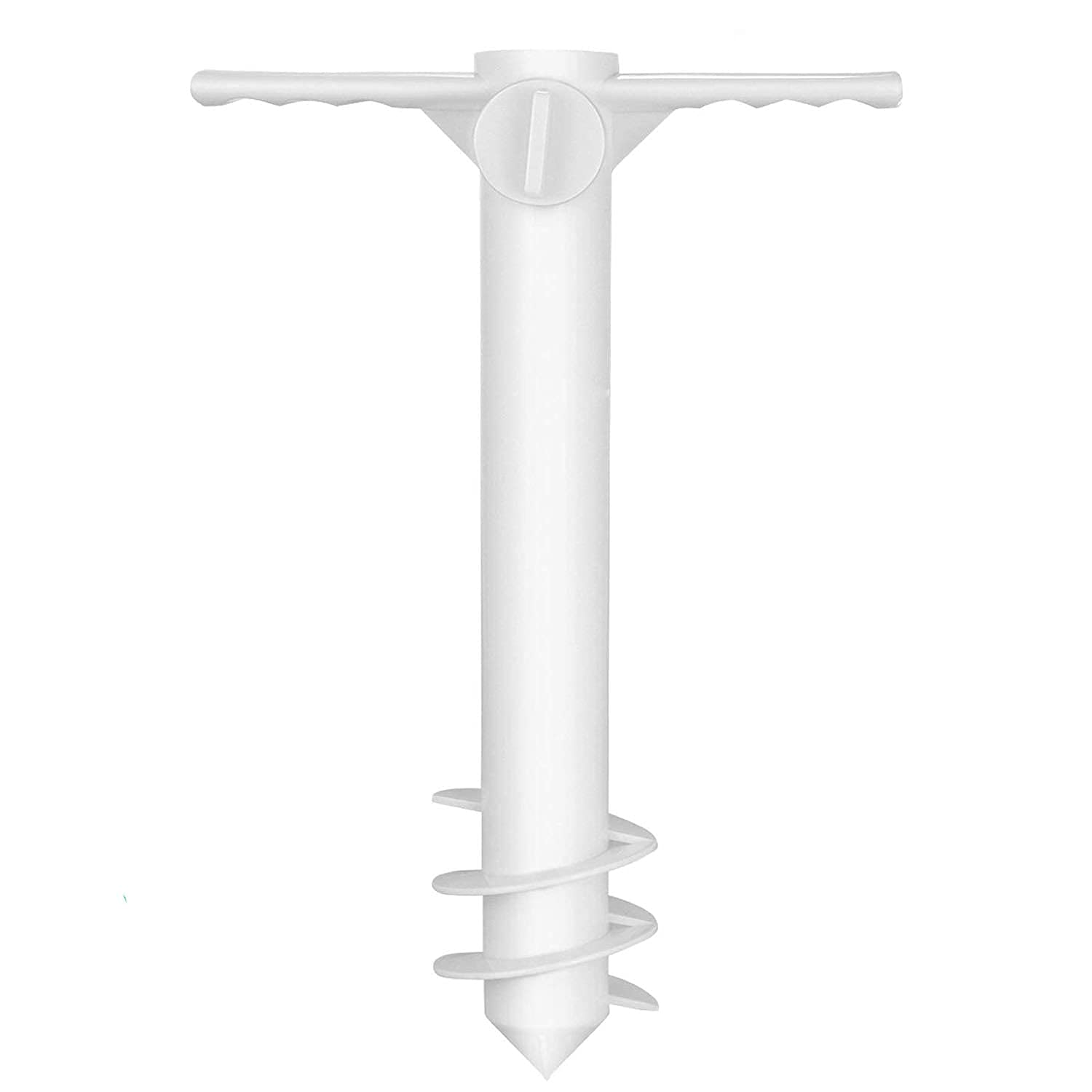 Thrink Umbrella Holder Fishing Pole With 3 Spiral Screw - Sand Anchor | One Size Fits All | Lightweight & Convenient | No Tools Required | Safe Stand For Strong Winds | Better Than Metal