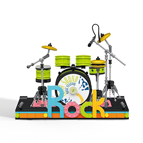 Tambor electronico Juguetes de Bloques de construcción con luz,Mini Kit de Ladrillos de construcción,Juguetes educativos creativos para niños de más de 6 años,niñas (544 Piezas) Cover