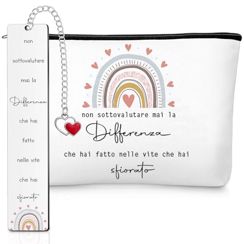 Xuniea Regalo di Laurea per Donna Segnalibro con Frase Motivazionale Pochette Regalo Maestre Fine Anno per Ringraziamento Insegnanti Colleghe Maestre Amica Infermieristica Compleanno Natale