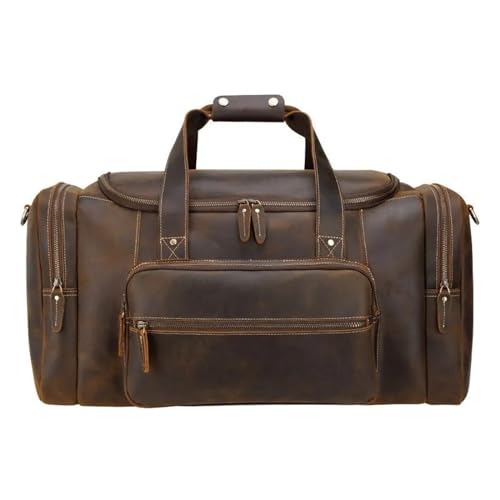 Large Travel Bag Leather Vintage Luggage Bags Duffle Bags Travelling Bag Weekender Bags for Man