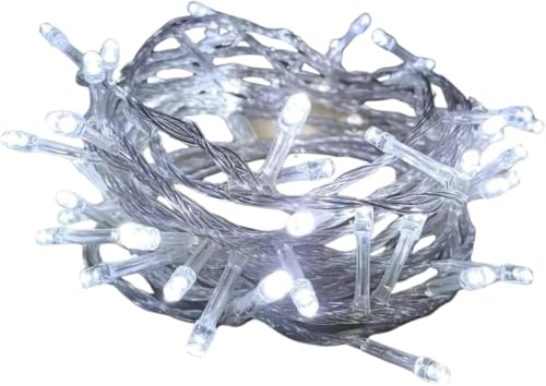Varal LED 100 Luzes Pisca-Pisca com 8 Funções 9 metros - Fio Transparente 127v Natal Enfeite Decoraç