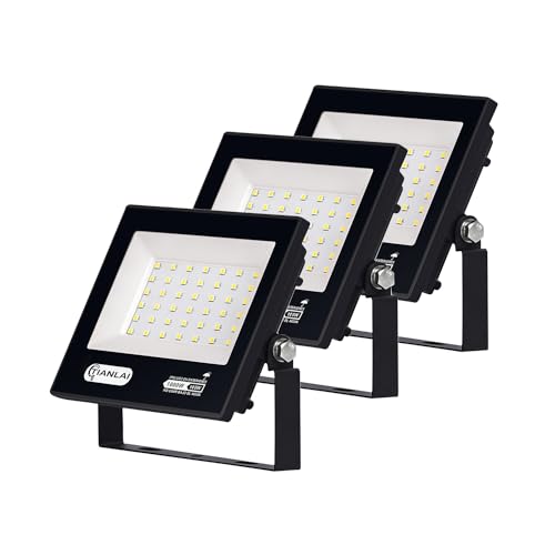Reflector LED Exterior 100W Luz Exterior, Iluminación 6700Lm, Luz Blanca Fría, IP65 Impermeable, CRI80, Lugar De Uso Jardines, Terrazas, Graneros, Porches,...