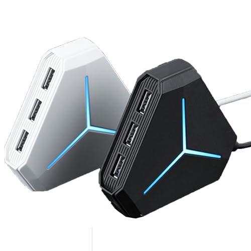 PEIYUI S24 Pro USB Hubs Audio Adapter External Stereo Sound Card with 3.5mm Headphone and Microphone Jack for Windows, Mac, Linux, PC, Laptops, Desktops, PS4 Computer External USB