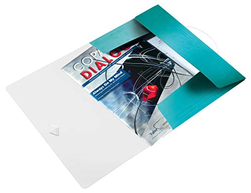 Leitz 45990051 - Carpeta de gomas WOW PP con 3 solapas DIN A4 color turquesa metalizado