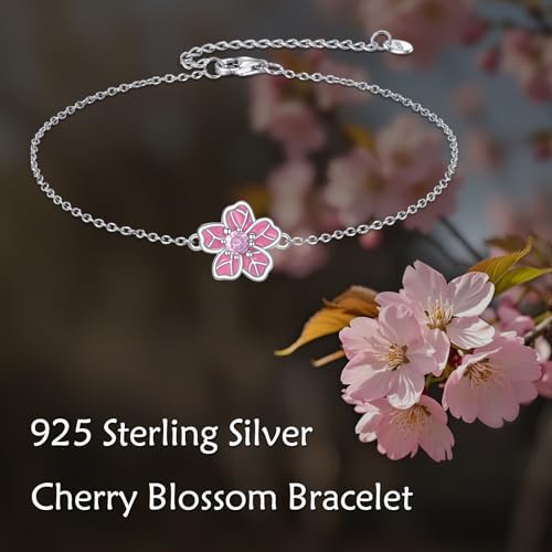 Bracelet en argent sterling 925 avec fleurs de cerisier ONEFINITY - 6