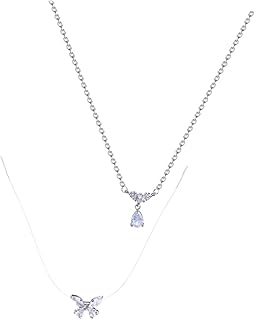 1 Conjunto Colar De Gota De Borboleta Gargantilha De Pescoço Para Mulheres Colares Da Moda Para Mulheres Joias Femininas Presente Do Dia Das Mães Joias De Cristal Colares De