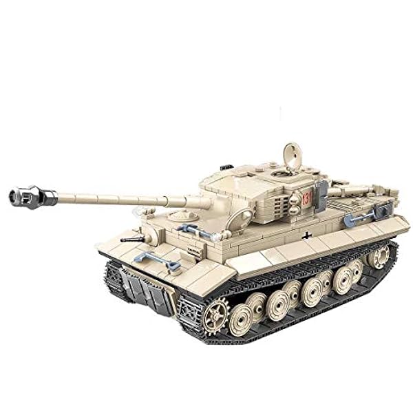 Fujinfeng Tanque Militar Juguete, 1018 Piezas Tank Toy Juego de Construcción - Compatible con Lego (Este Producto no es Creado ni Vendido por Lego) - Tiger Tank 131