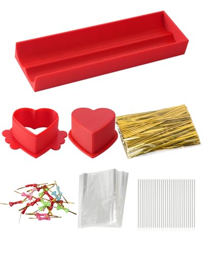 PROKITCHEN Heart Cake Pop Cutter Set with Tray and Sticks,