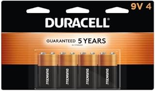 Duracell Coppertop 9V Battery, 4 Count Pack, 9-Volt Battery with Long-lasting Power, All-Purpose Alkaline 9V Battery for Household and Office Devices