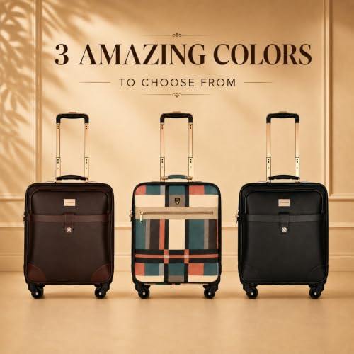 Image of 3G Cabin Trolley Bag, Hard Luggage | 4-Wheel Suitcase with Laptop Compartment for Business Travel | TSA Lock with Anti-Theft Zipper, Business Luggage Bag (Brown 20 inch)