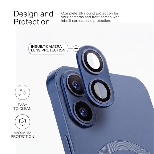 Image of amazon basics Premium Mag-Safe Case for iPhone 17 | Shockproof & Anti-Scratch Cover | Soft Silicone with Wireless Charging | Camera Lens Guard - Blue