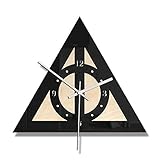 ELzEy Reloj de Pared, Madera Impresa Creativa Salud y protección del Medio Ambiente, Reloj Triangular