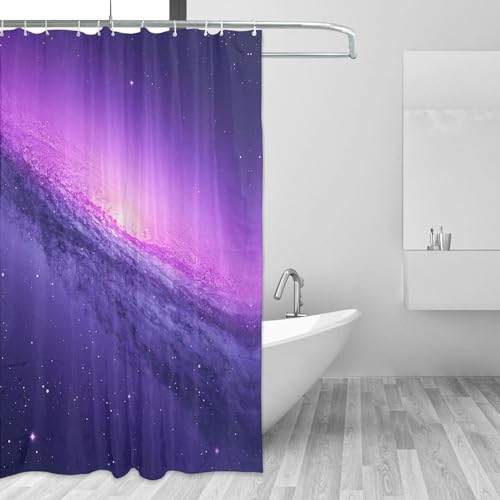 Rideau de douche galaxie violet imperméable 183x183 cm pour la maison