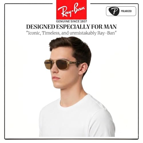 Image of Ray-Ban RB3663 Square-Round Shaped Sunglasses for Men with Official RAYBAN Eyewear Kit