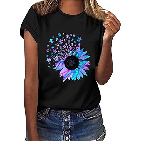 Lalaluka Women's Casual Sunflowers T-Shirt Cover