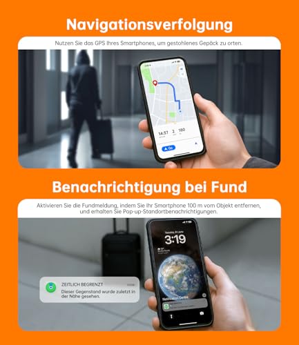 NOVOO Wiederaufladbarer Tracker 2er Pack Air Tag Karte Slim kompatibel mit Apple Find My (nur iOS),Bluetooth SmartTag Item Finder, IP68 wasserdicht,Dünne Geldbörsenfinder für Reisekoffer/Geldbeutel