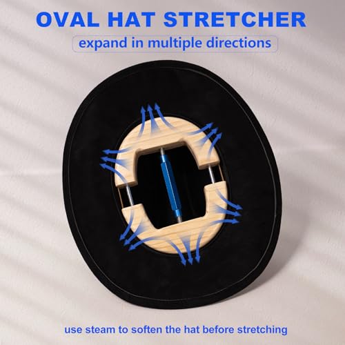Image of Hat Stretcher, Oval Hat Stretchers for Men Fitted Hats, Cowboy Hat Jack