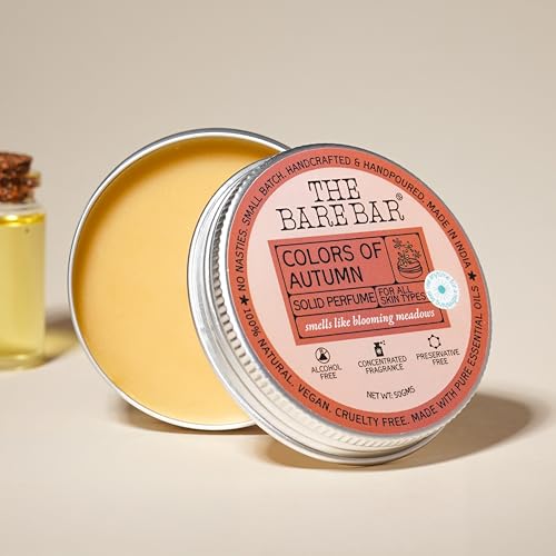 Image of The Bare Bar Colors of Autumn Solid Perfume - 50gm | Floral Fragrance| Odor & Sweat Control | Natural formula and Chemical free| Good for all skin types |Travel Mini Size Solid Perfume for Men &Women