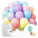 Lumjoy Pastel Balloons 50pcs 5 Inch 12cm small mini Decorative Latex Assorted Party Macaron Balloon for Birthday Baby Shower Wedding Engagement Graduation Festival Decorations
