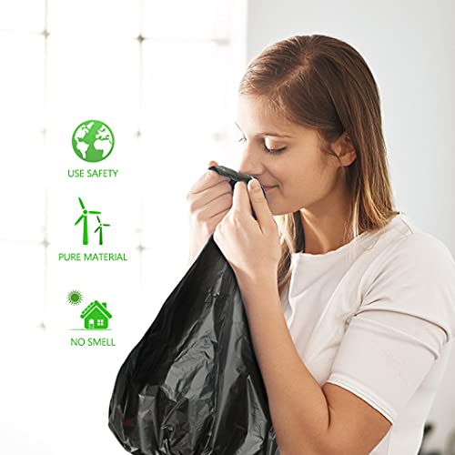 Image of 8 Gallon 70 Counts Unscented Medium Trash Bags,Fit 7,8,9,10 Gal Garbage Bags by Teivio, 30 Liter Bathroom Can Bin Liners,Plastic Bags for Home Office Kitchen, Black