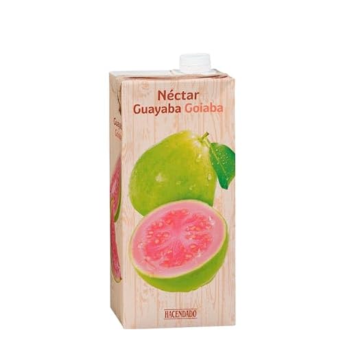 Hacendado Nectar de Goyave, Lot de 6 Briques, 1L par Brique, Sans Sucres Ajoutés, Conservation Ambiante, Format Tetra Pak, Boisson Naturelle