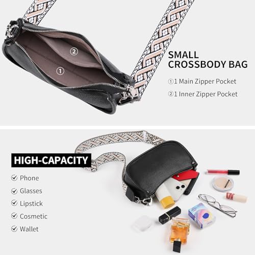 FALAN MULE Crossbody Bags for Women PU Leather Shoulder Handbags Purses for Women with Adjustable Wide Strap3