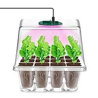 Vaschette Per Semina Nuovo Kit Mini Piante Da Serra Da 5 Pezzi, Con Luce Solare A Spettro Completo, Scatola Di Coltivazione Per Serra Da Interni Con Coperchio E Fori Di Ventilazione, 10
