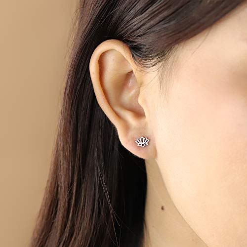 Boma Jewelry Sterling Silver Lotus Blossom Flower Stud Earrings3